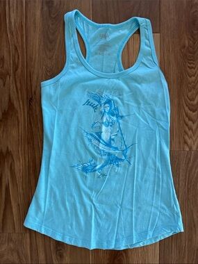 Huk Mermaid Graphic Racerback Tank Top - Light Blue
